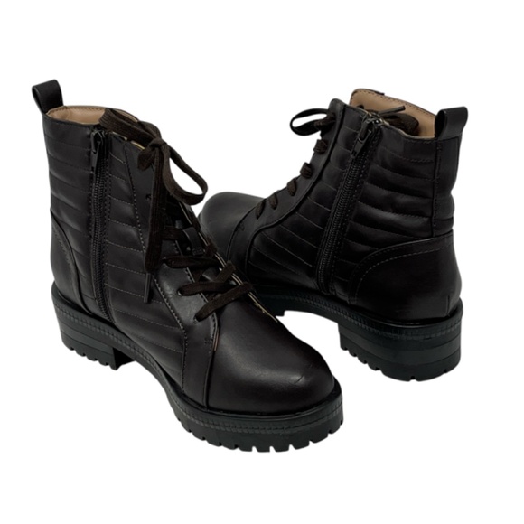 Life Stride In Motion Stormy Combat Faux Leather Lace Up  Ankle Boots Size 6M - Picture 1 of 12